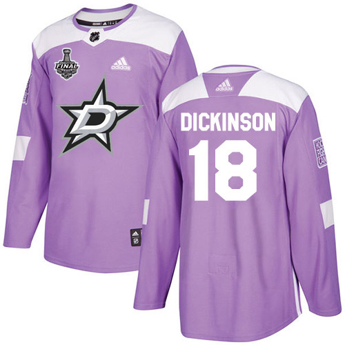 Adidas Men Dallas Stars 18 Jason Dickinson Purple Authentic Fights Cancer 2020 Stanley Cup Final Stitched NHL Jersey